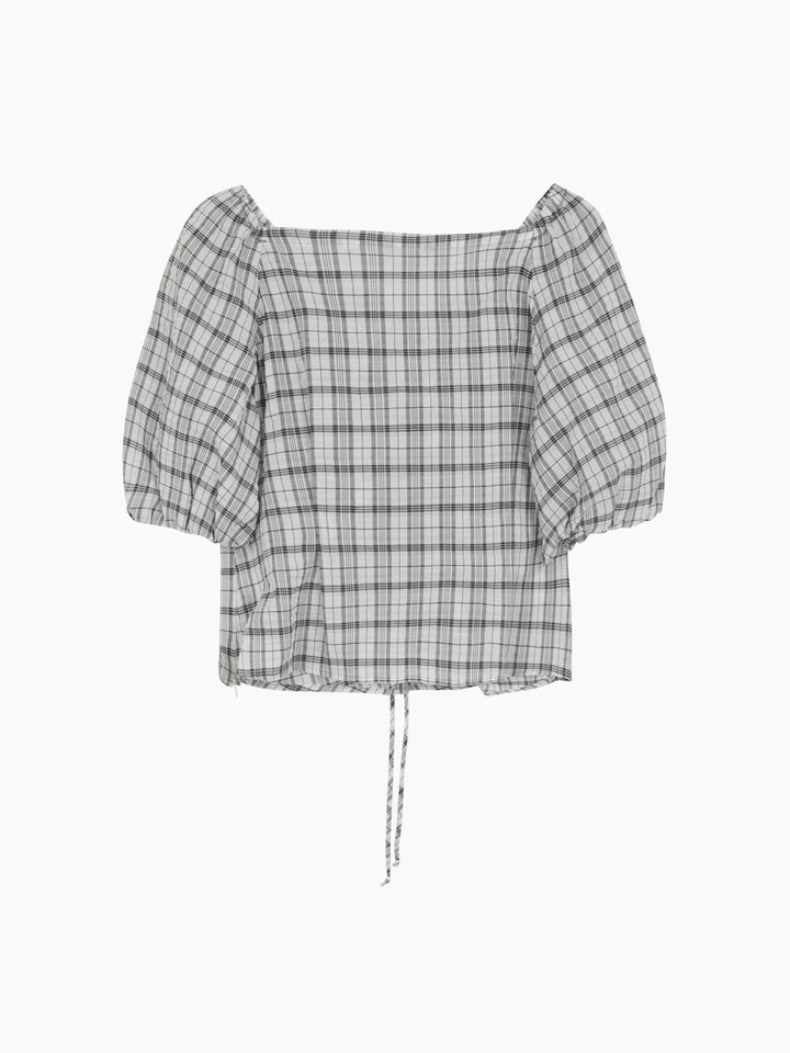 White check blouse with rouching - null - White | Sisley K image number 2
